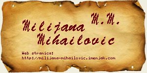 Milijana Mihailović vizit kartica